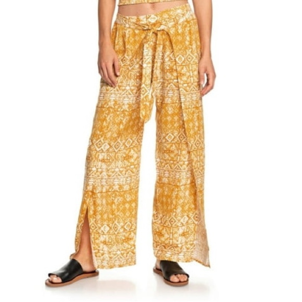 Roxy Olivia Side Slit Wrap Pants Tie Front Small